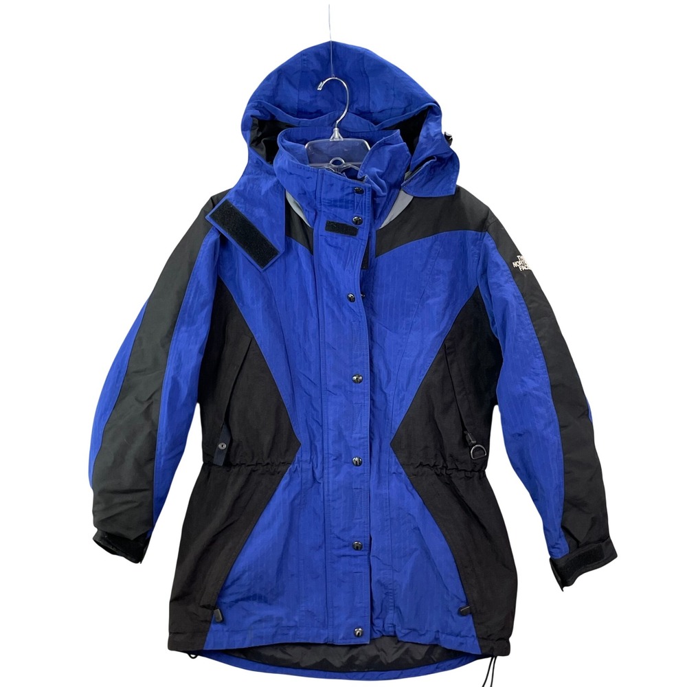 The North Face Parka Jacket Women 8 Blue Vintage Hooded Ripstop Coat Gorpcore 90